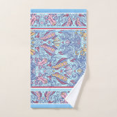 Poisson Rouge, Blanc, Serviette Bleue (Serviette à main)