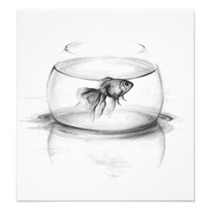 Poisson rouge dans une copie de photo d'art de