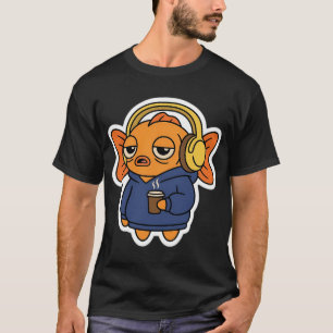 Poisson rouge endormi avec café – T-shirt drôle ép