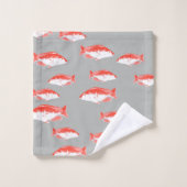 Poisson rouge et gris (Gant de toilette)