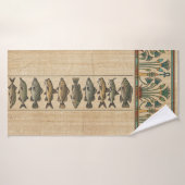 Poisson sacré du Nil & Lotus Égypte ancienne (Serviette de bain)