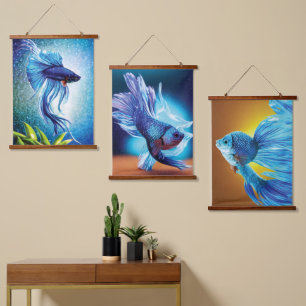 Poisson Siamois Accroché Tapisserie