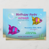 Poisson sous-marin - Invitations de la fête des An (Devant / Derrière)