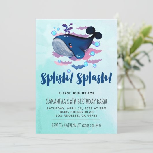 Poisson Splish Splash Anniversaire Invitation Bash (Debout devant)