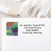 Poisson Tropical Coloré Étiquette de adresse (En situation)
