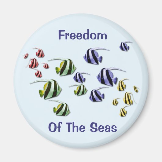 Poisson Tropical Coloré Nager Aimant gratuit (Devant)