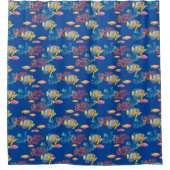 Poisson tropical et corail sur Rideau de douche bl (Devant)