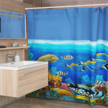 Poisson tropical Ocean Design Douche rideau