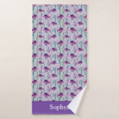 Poisson tropical violet personnalisé (Serviette de bain)