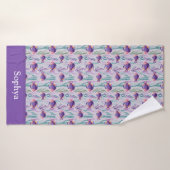 Poisson tropical violet personnalisé (Serviette de bain)