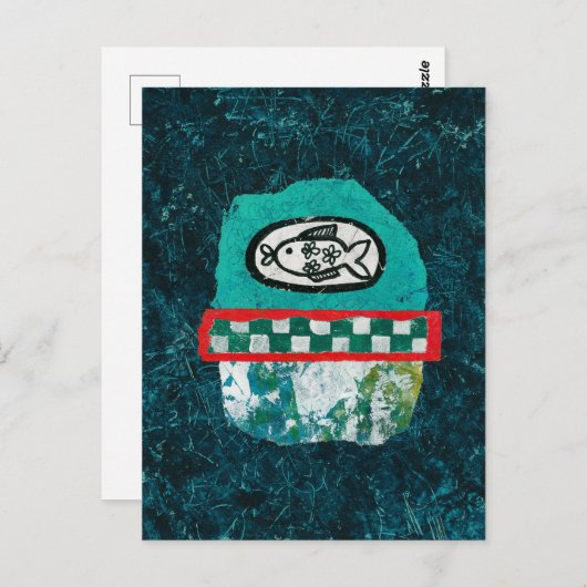 Poisson Va Au Marché Carte Postale (Devant / Derrière)