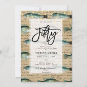 Poisson vintage 50e anniversaire invitation (Devant)