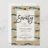 Poisson vintage 70e anniversaire invitation (Devant)