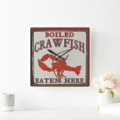 Poisson vintage Battu Mangé Ici Horloge (Maison)