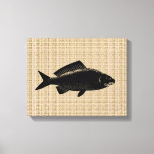 Poisson vintage sur toile