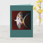 Poissons allant à gauche avec la carte rouge (Fleur jaune)