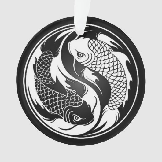 Poissons blancs et noirs de Yin Yang Koi (devant)