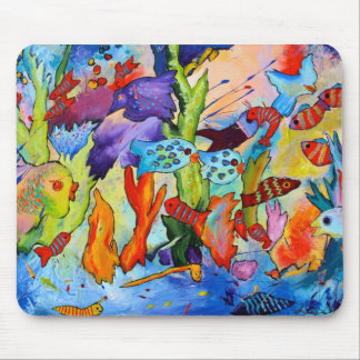 Poissons dans notre tapis de souris de jardin