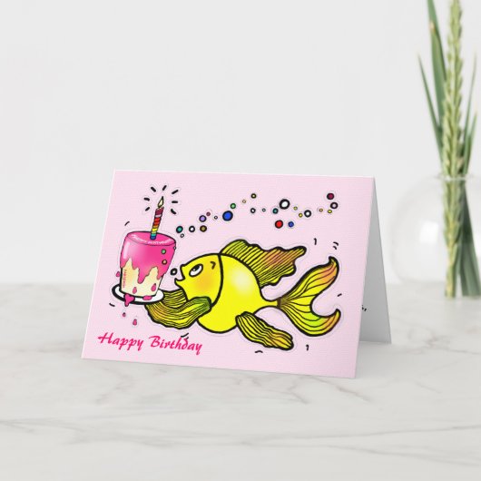 Poissons de fille de joyeux anniversaire - carte (Devant)