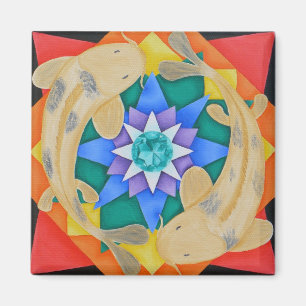 Poissons de Koi et aimant de Lotus