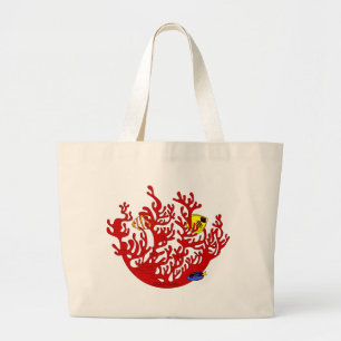 Poissons et sac d'art de griffonnage de corail
