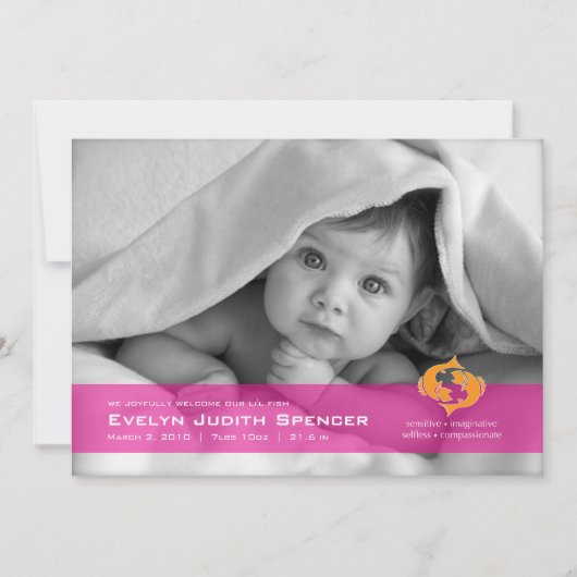 Poissons Faire-part de naissance photo poisson (Devant)