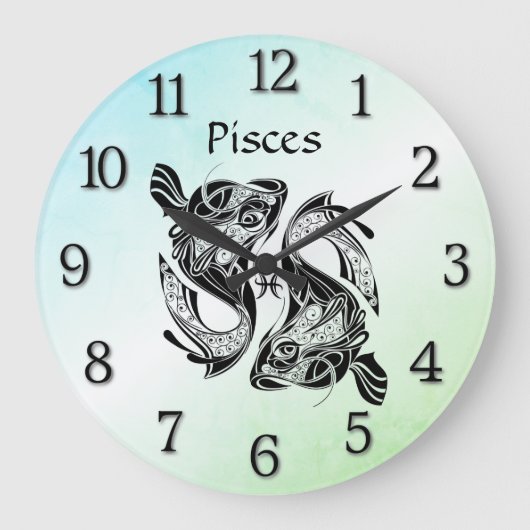 Poissons Horloge Zodiaque Vert (Recto)