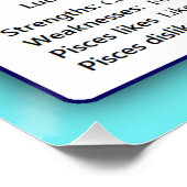 Poissons Horoscope Astrologique Zodiac Poster (Coin)