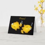 Poissons joyeuse carte de dessin d'anniversaire (Fleur jaune)