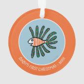 Poissons jumeaux verts et oranges d'aileron (dos)