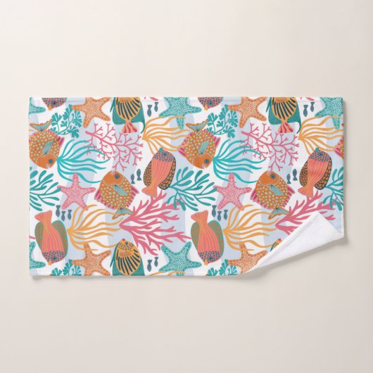 Poissons multicolores (Serviette à main)