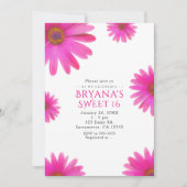 Poissons roses Fleurs Faisy Daisy Invitations (Devant)