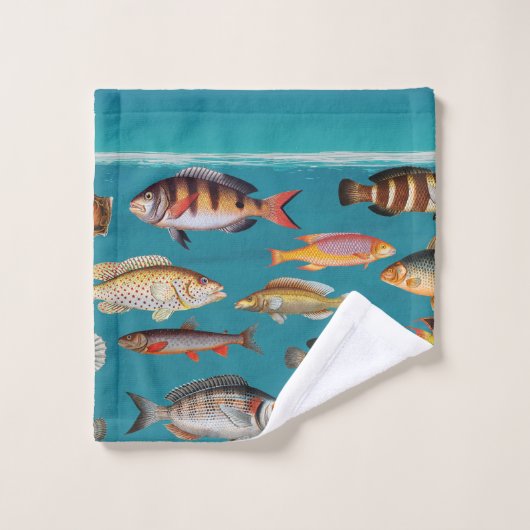 Poissons Sous L'Eau Bleue (Gant de toilette)