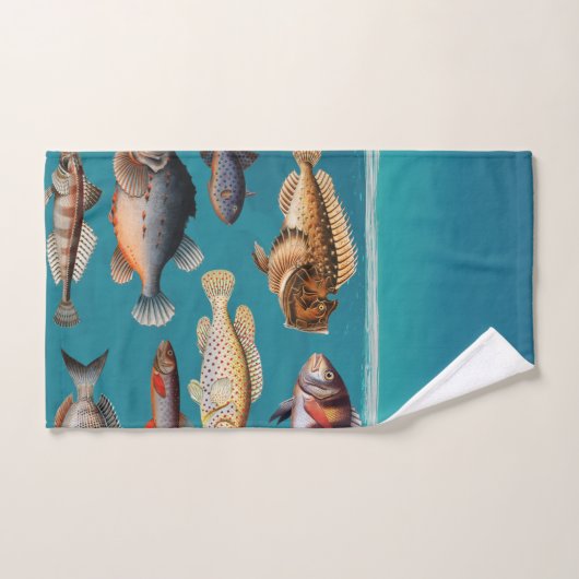 Poissons Sous L'Eau Bleue (Serviette à main)