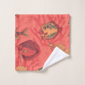 Poissons sur corail vivant arrière - plan (Gant de toilette)