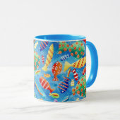 Poissons tropicaux Vie marine sous-marine Mug naut (Devant droit)