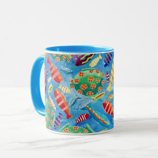 Poissons tropicaux Vie marine sous-marine Mug naut (Devant gauche)