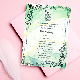 Poite Janeu Upanayanam Hindoe Heilige Draad Bloeme Kaart