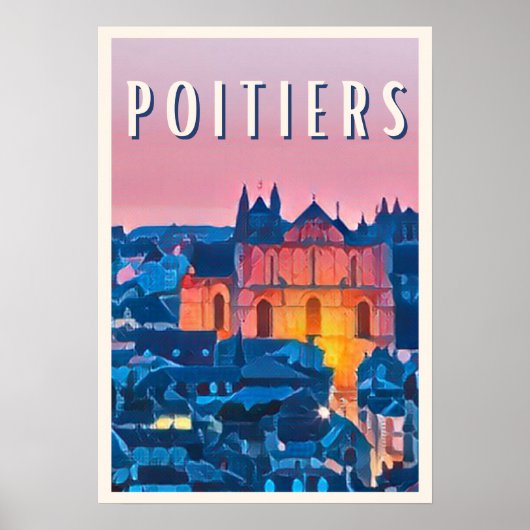 Poitiers Photo Vintage Poster (Voorkant)
