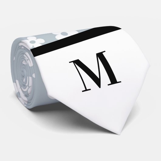 Poitrine blanche et grise cravate monogramme (Roulé)