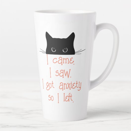 Poitrine de Kitty Anxiété Latte Mug (Droite)