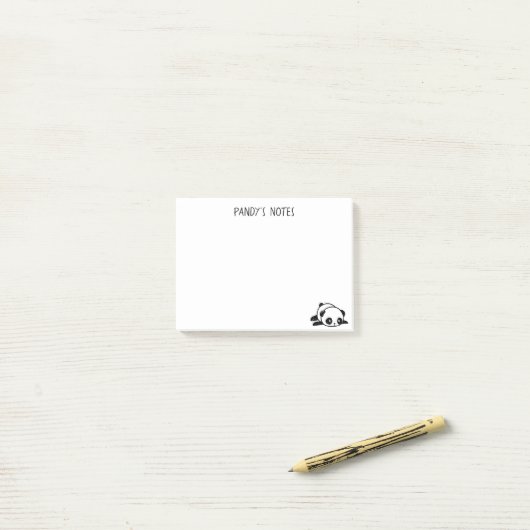 Poitrine de Panda Lazy Post-it® Notes 4 x 3 (Sur un bureau)