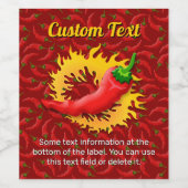 Poivre avec Étiquette à vin flamme (Étiquettes simples)