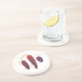 POIVRONS ROND Dessous de verre en grès (Côté)