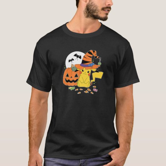 Pok mon Witch Pikachu With Candy Premium T-shirt (Voorkant)