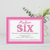 Poka Dot Alphabet sixième invitation à la fête d'a (Debout devant)