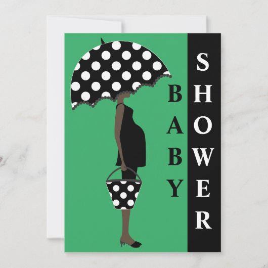 Poka Dot Baby Shower Invitations {Green} (Devant)