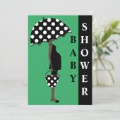 Poka Dot Baby Shower Invitations {Green} (Debout devant)
