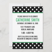 Poka Dot Baby Shower Invitations {Green} (Dos)
