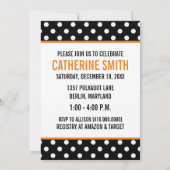 Poka Dot Baby Shower Invitations {Orange} (Dos)